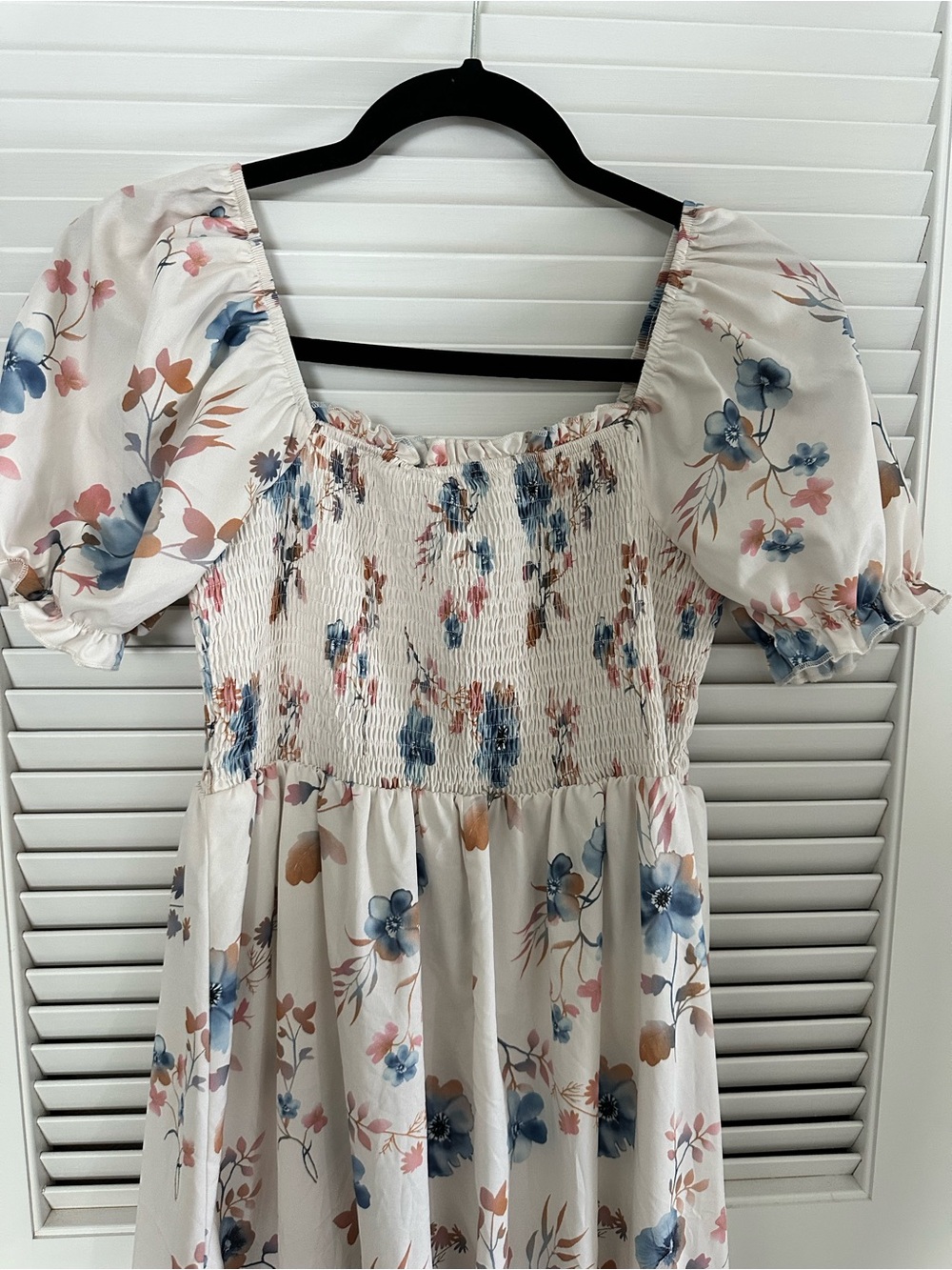 SHEIN Cream Floral Maxi Dress with Blue and Pink Flowers - Picture 2 of 4